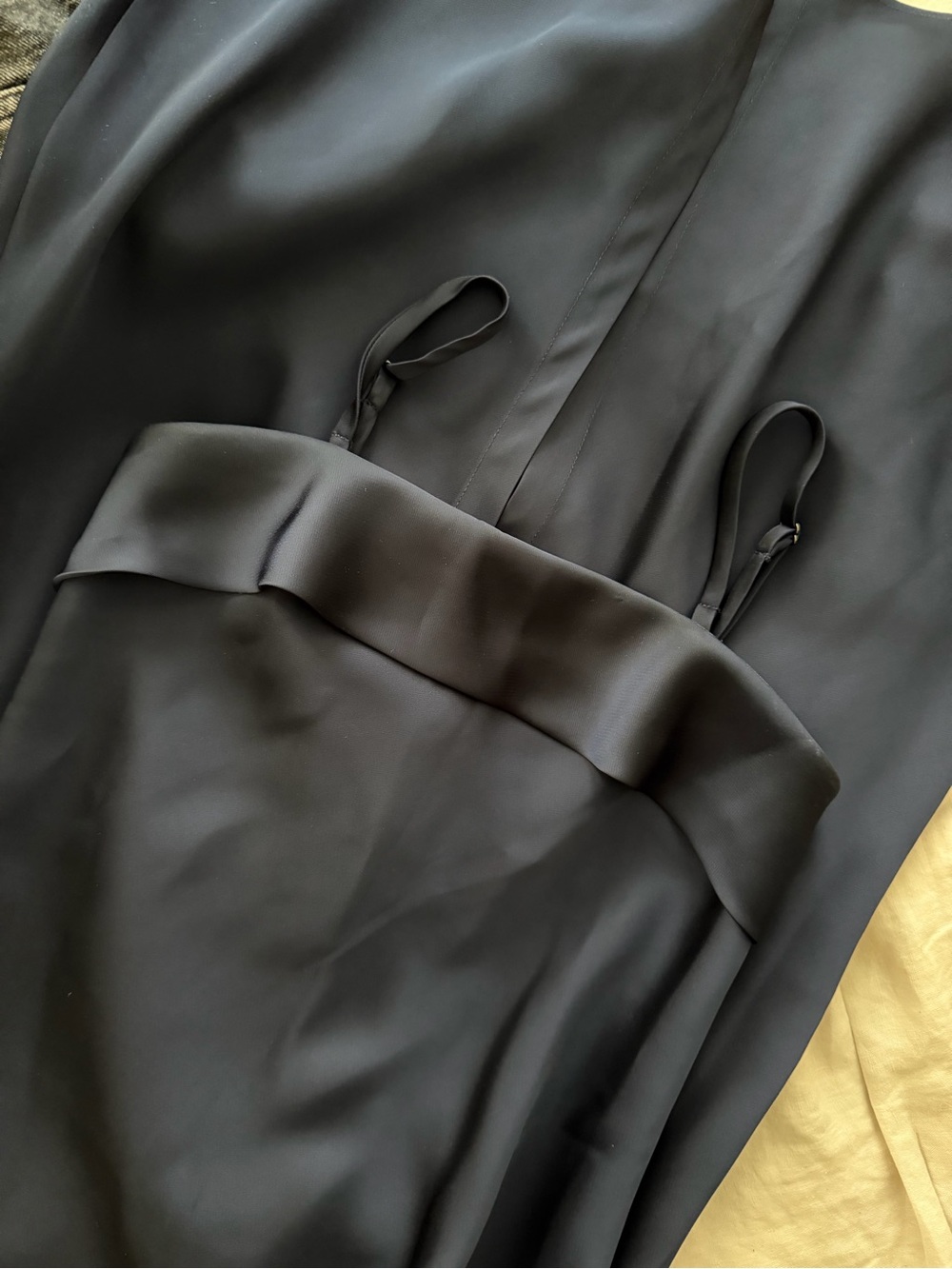 Banana Republic Navy Satin Maxi Slip Dress with Removable Straps, NWT - Picture 2 of 4